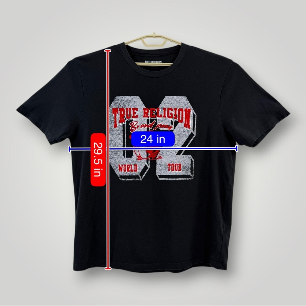 True Religion Shirt Mens 3XL Black World Tour 02 Graphic Tee Brand Jeans Music - Picture 6 of 6